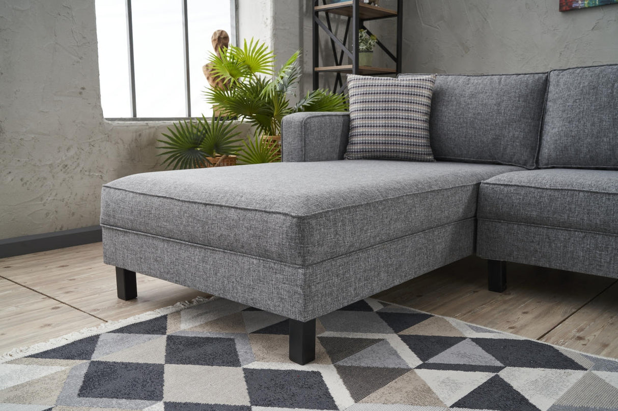 Ecksofa links blank grau