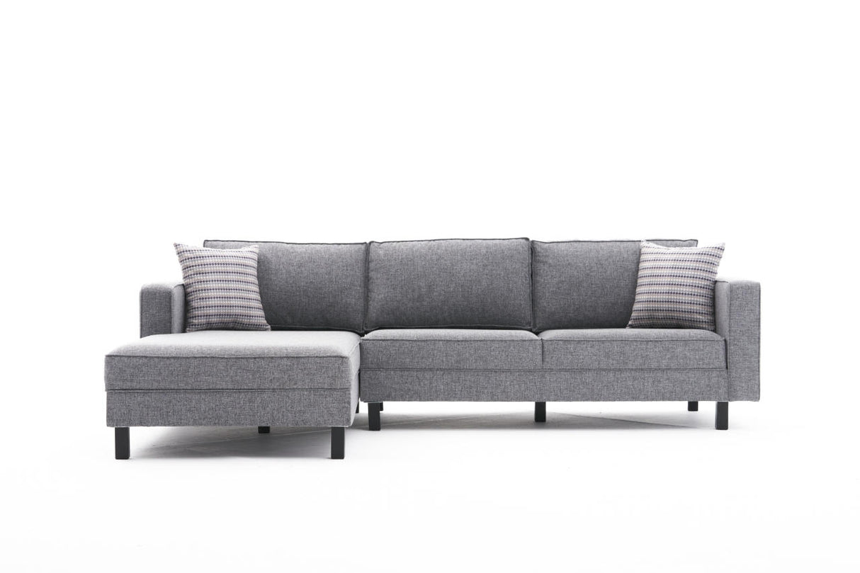 Ecksofa links blank grau