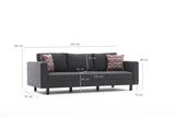 3-Sitzer-Sofa, blankes Anthrazit