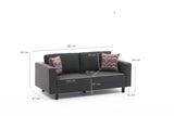 2-Sitzer-Sofa, blankes Anthrazit