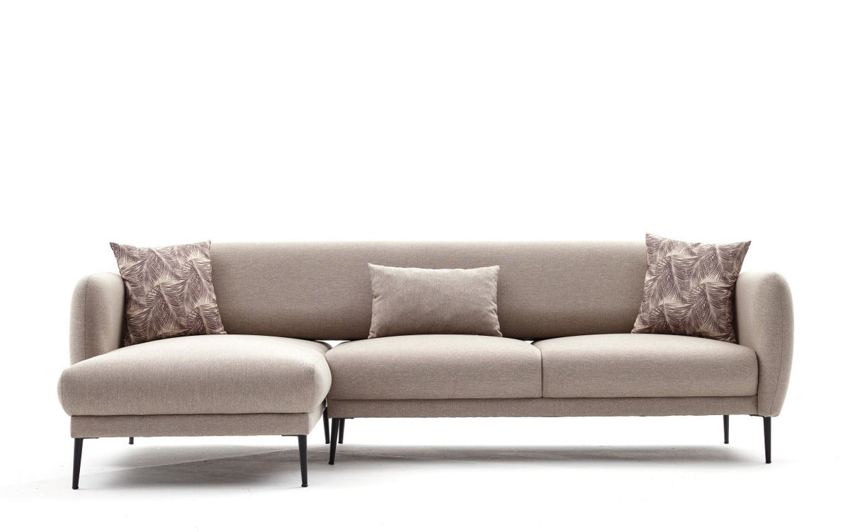 Ecksofa links mit Schlaffunktion Venus Cream