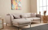 Ecksofa links mit Schlaffunktion Venus Cream