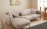 Ecksofa links mit Schlaffunktion Venus Cream