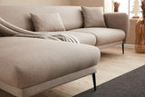 Ecksofa links mit Schlaffunktion Venus Cream