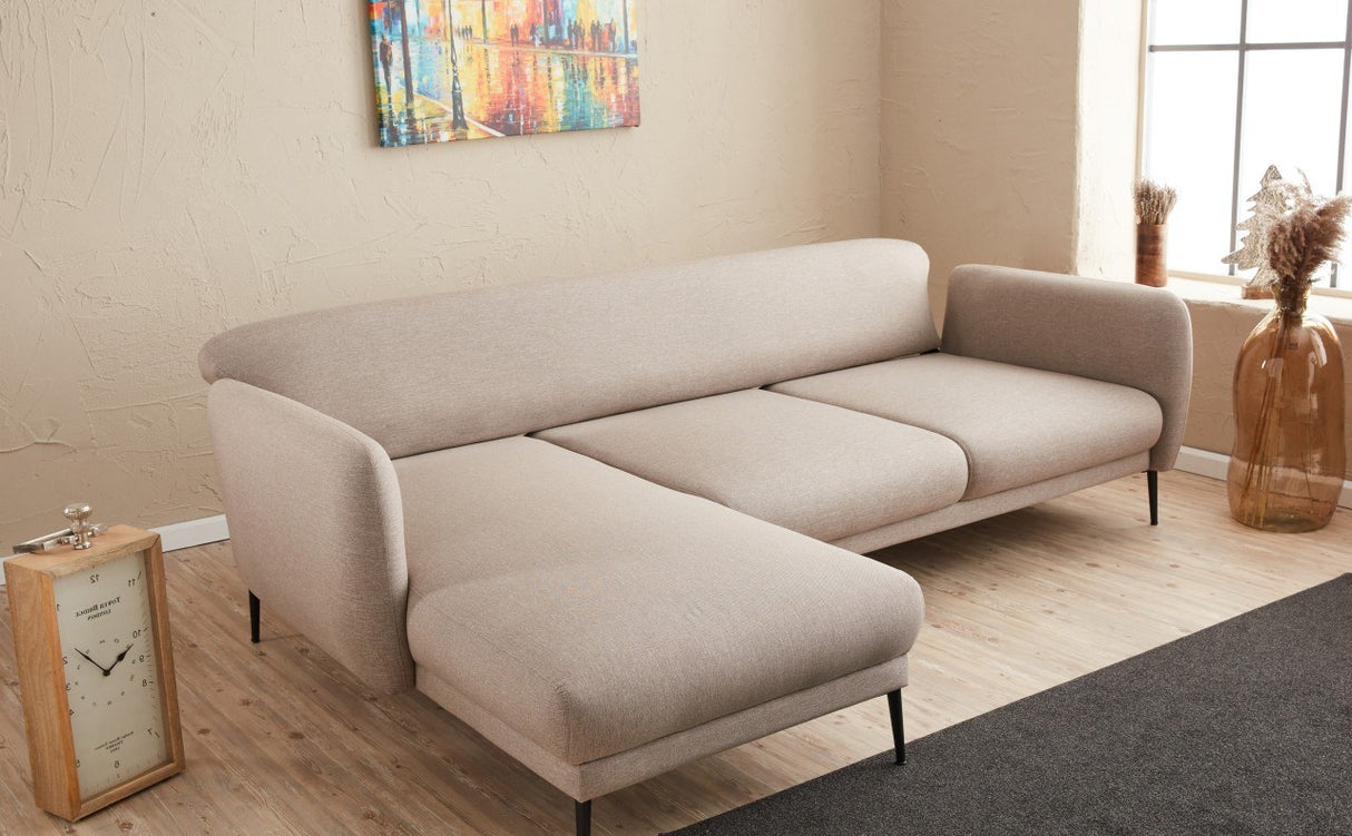 Ecksofa links mit Schlaffunktion Venus Cream