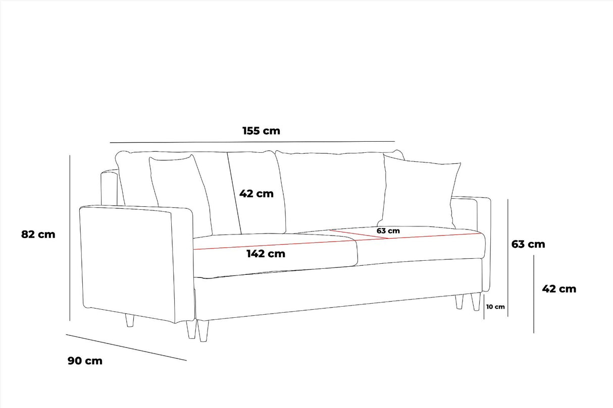 2-Sitzer-Sofa Eva Grey