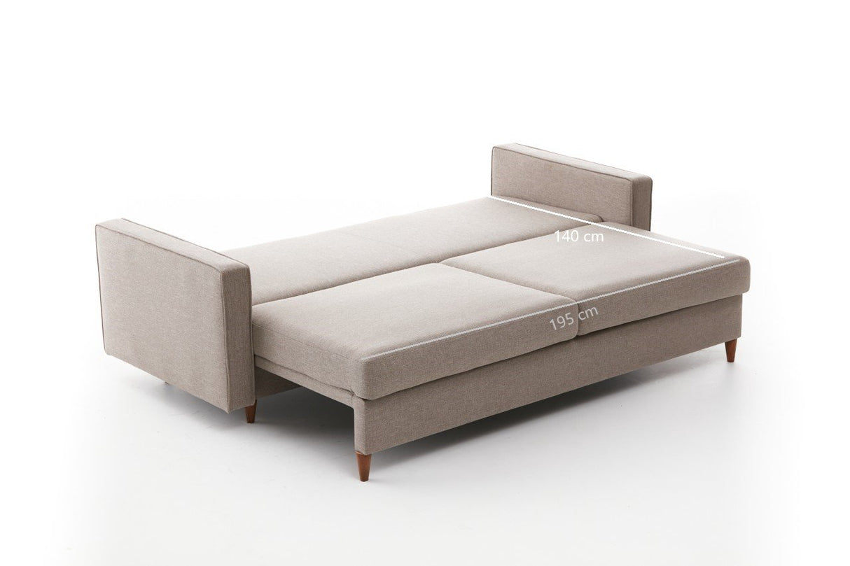 3-Sitzer-Schlafsofa Eva Cream