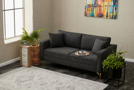 2-Sitzer-Sofa Berlin Anthrazit Gold