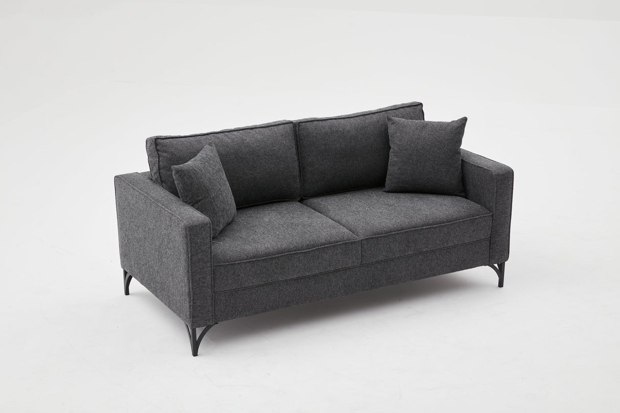 2-Sitzer-Sofa Berlin Anthrazit Schwarz