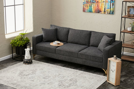 3-Sitzer-Sofa Berlin Anthrazit Gold