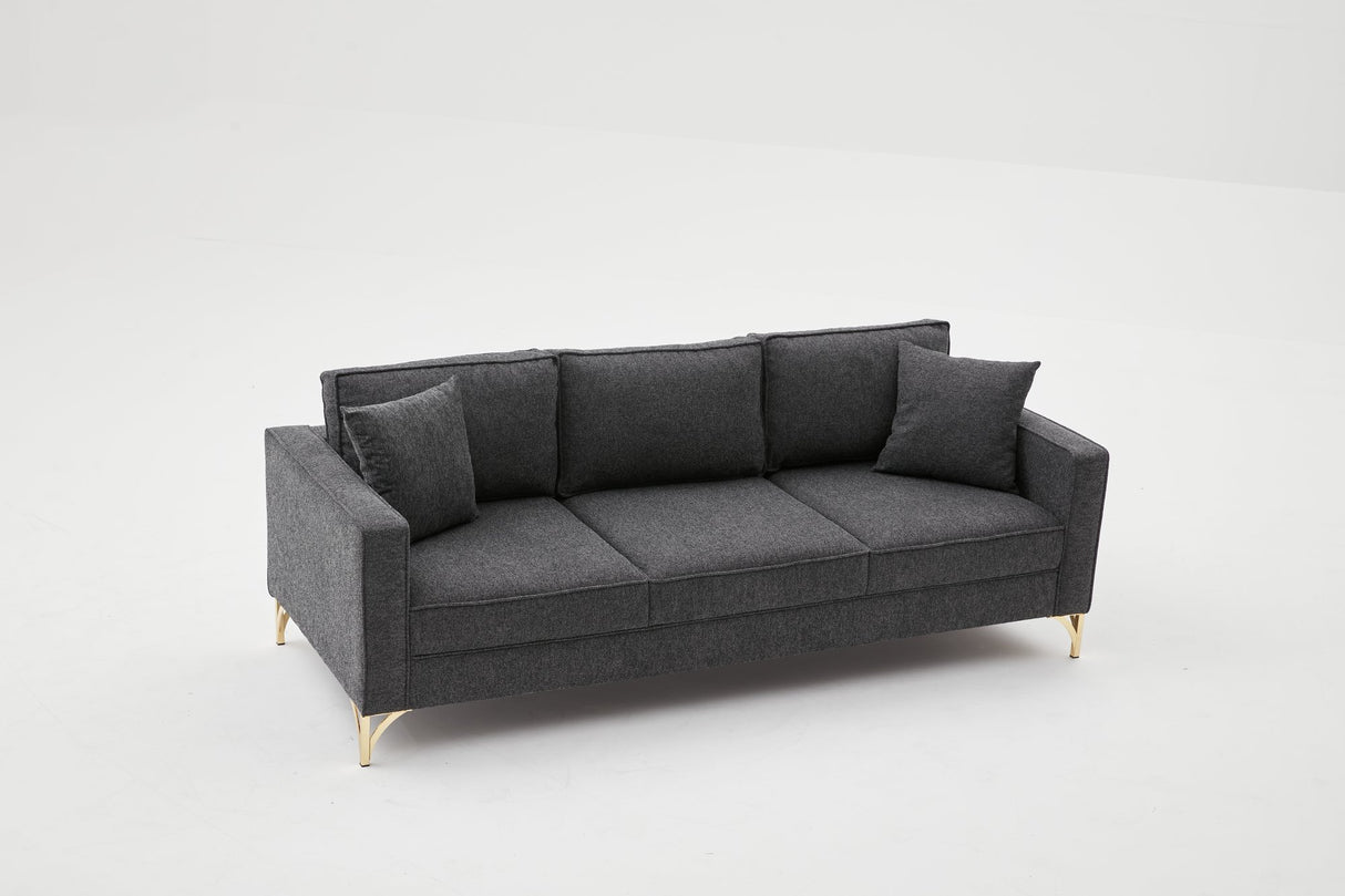 3-Sitzer-Sofa Berlin Anthrazit Gold