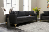 3-Sitzer-Sofa Berlin Anthrazit Gold