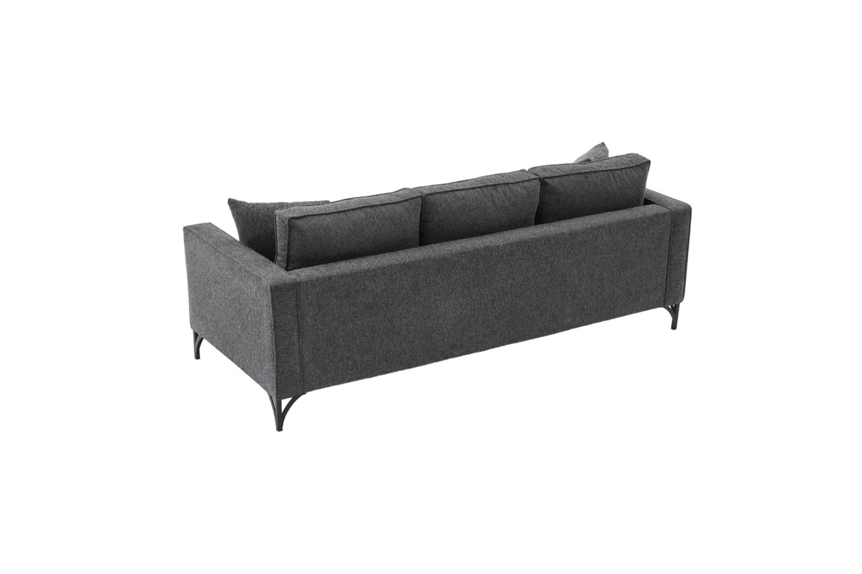 3-Sitzer-Sofa Berlin Anthrazit Schwarz