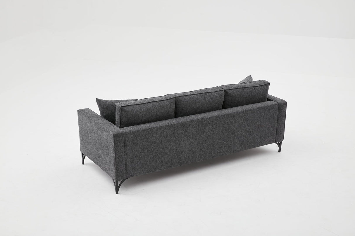 3-Sitzer-Sofa Berlin Anthrazit Schwarz