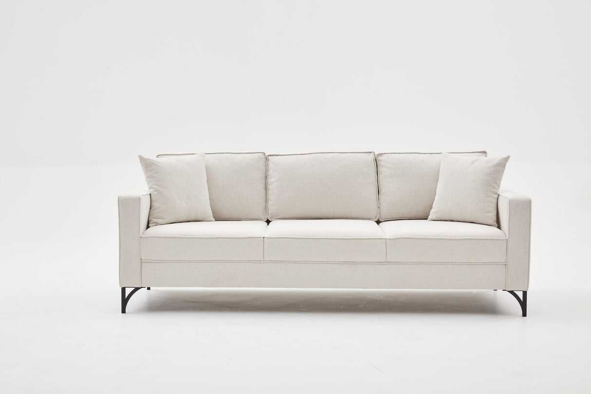 3-Sitzer-Sofa Berlin Creme Schwarz