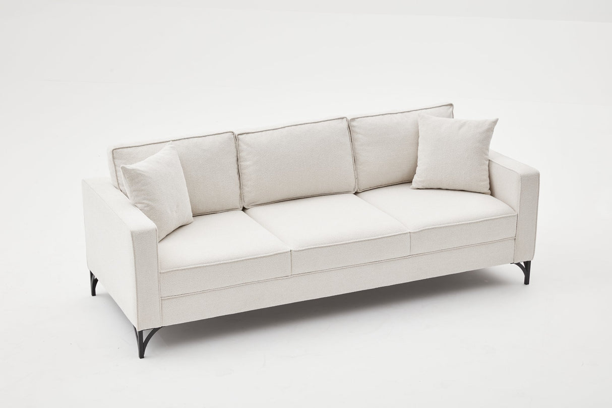 3-Sitzer-Sofa Berlin Creme Schwarz