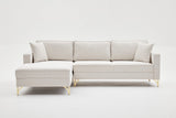 Ecksofa links Berlin Creme Gold