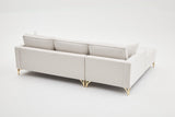 Ecksofa links Berlin Creme Gold