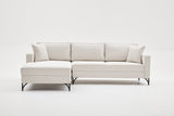 Ecksofa links Berlin Creme Schwarz