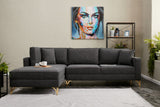 Ecksofa links Berlin Anthrazit Gold