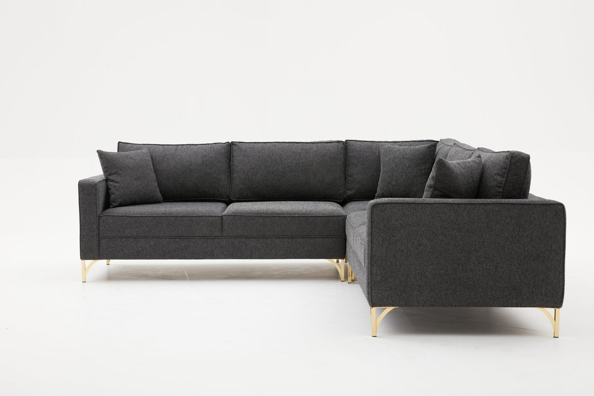 Ecksofa Berlin Anthrazit Gold