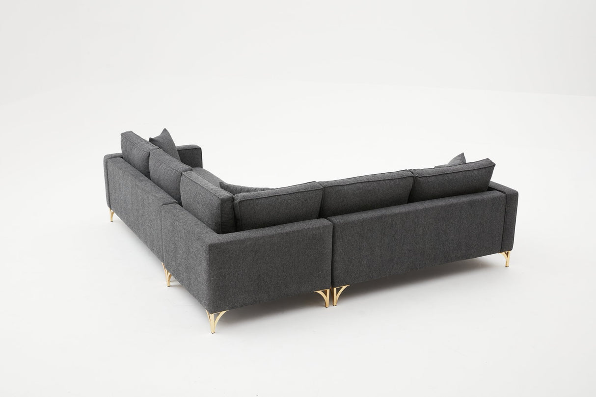 Ecksofa Berlin Anthrazit Gold