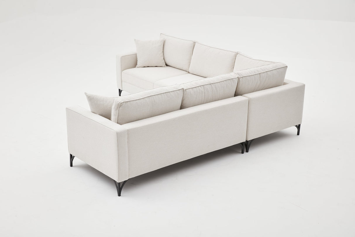 Ecksofa Berlin Creme Schwarz