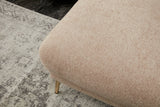 Ecksofa mit Schlaffunktion Rechts Simena Beige - Goldenes Bein