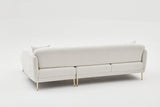 Ecksofa mit Schlaffunktion Rechts Simena Cream - Golden Leg