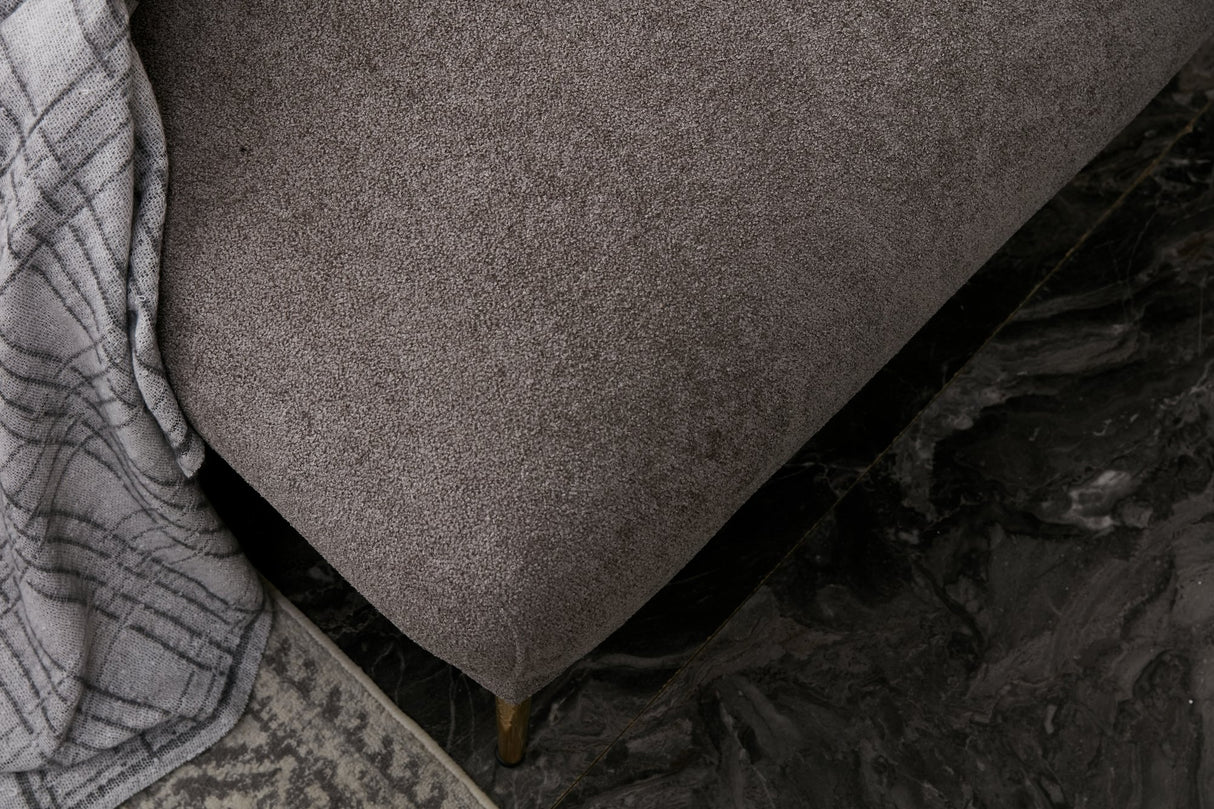 Ecksofa mit Schlaffunktion Rechts Simena Grey - Golden Leg