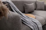 Ecksofa mit Schlaffunktion Rechts Simena Grey - Golden Leg