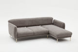 Ecksofa mit Schlaffunktion Rechts Simena Grey - Golden Leg