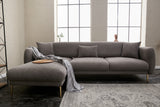 Ecksofa mit Schlaffunktion Links Simena Grey - Golden Leg