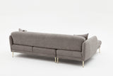 Ecksofa mit Schlaffunktion Links Simena Grey - Golden Leg