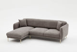 Ecksofa mit Schlaffunktion Links Simena Grey - Golden Leg