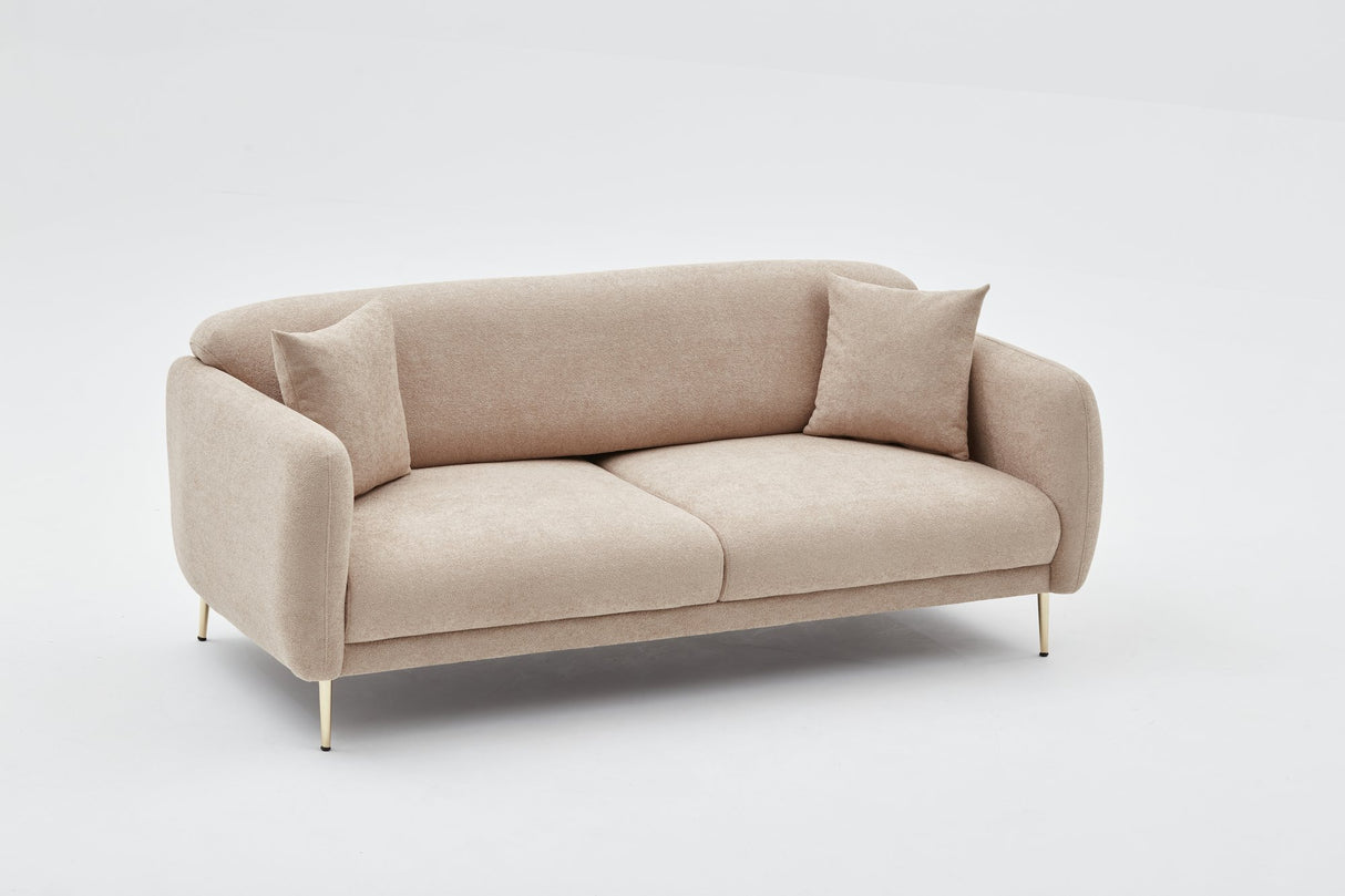 3-Sitzer-Schlafsofa Simena Beige Gold