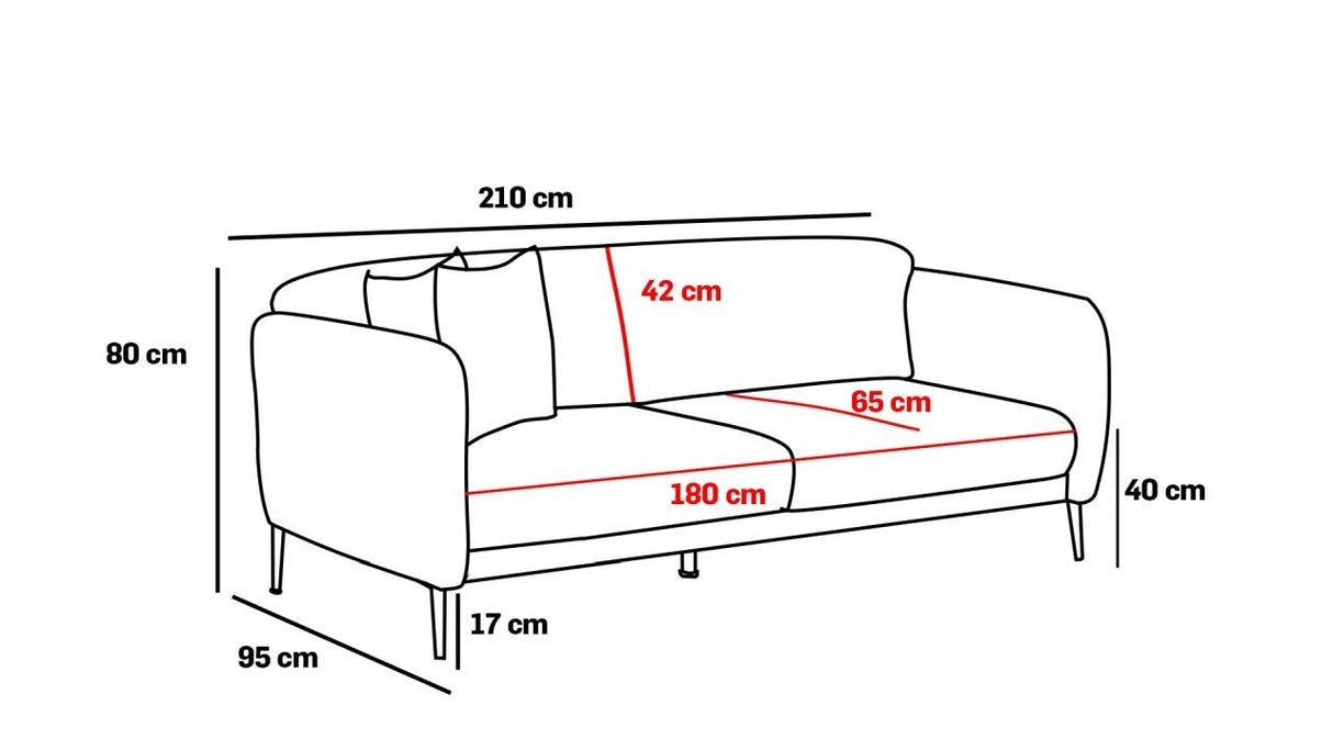 3-Sitzer-Schlafsofa Simena Beige Gold