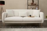 3-Sitzer-Schlafsofa Simena Cream Gold