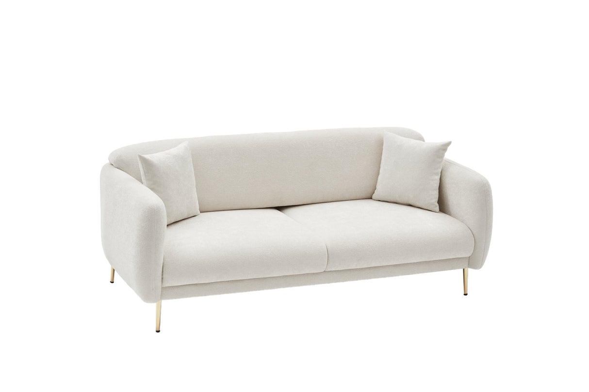 3-Sitzer-Schlafsofa Simena Cream Gold