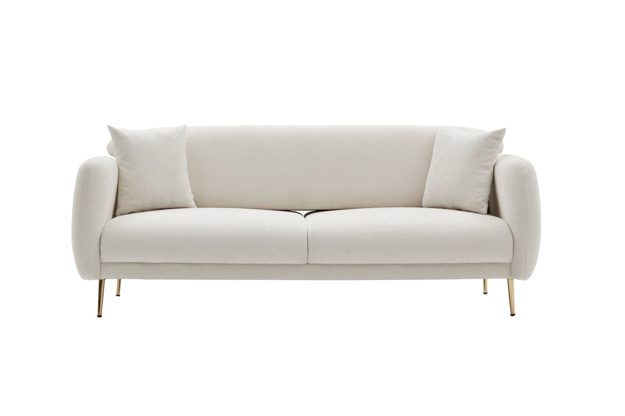 3-Sitzer-Schlafsofa Simena Cream Gold