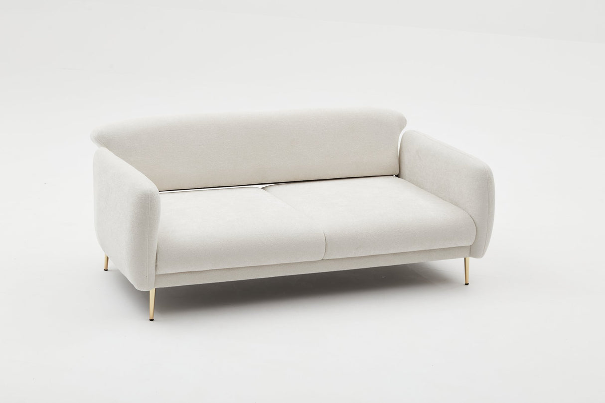 3-Sitzer-Schlafsofa Simena Cream Gold