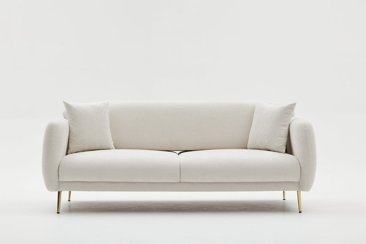 3-Sitzer-Schlafsofa Simena Cream Gold