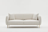 3-Sitzer-Schlafsofa Simena Cream Gold