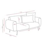 2-Sitzer-Sofa, seitlich, Creme