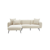 Ecksofa, linke Seite, Creme