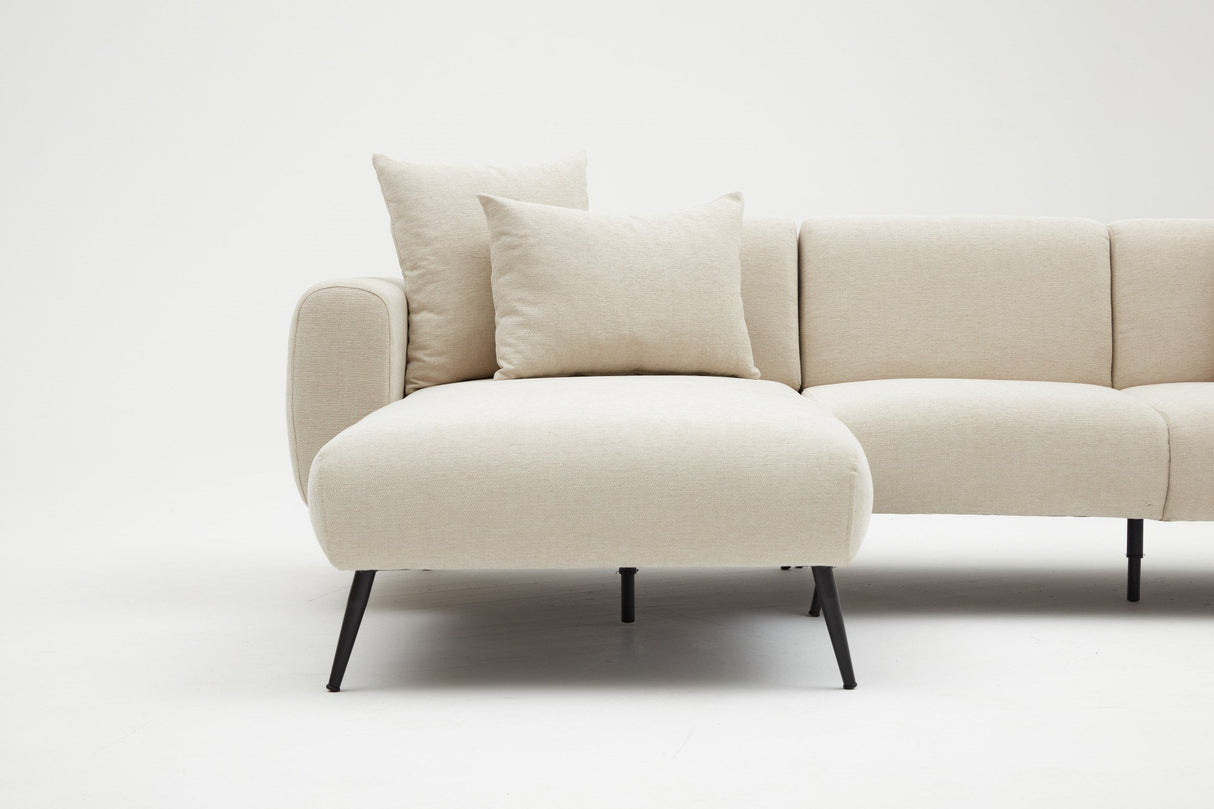 Ecksofa, linke Seite, Creme