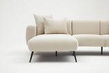 Ecksofa, linke Seite, Creme