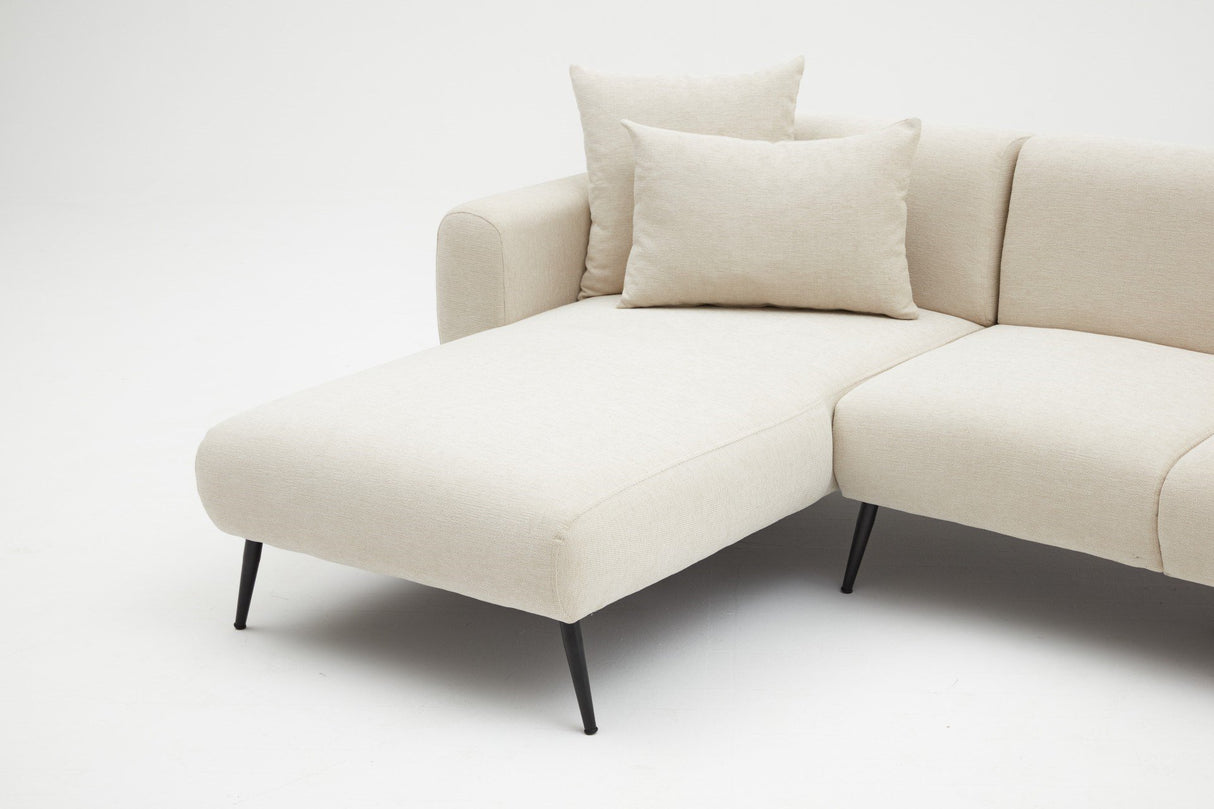 Ecksofa, linke Seite, Creme