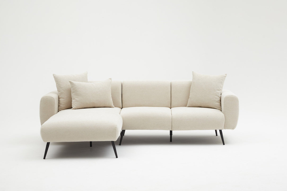 Ecksofa, linke Seite, Creme