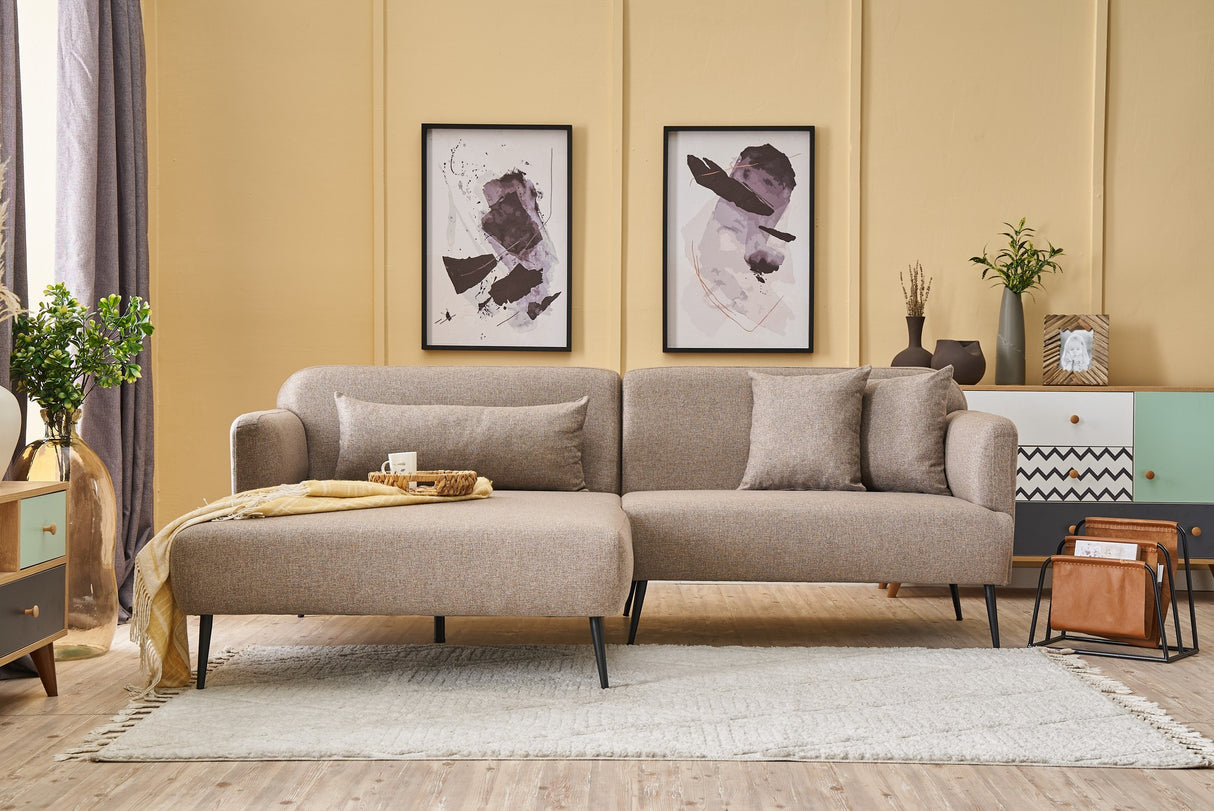 Ecksofa links Revos Braun